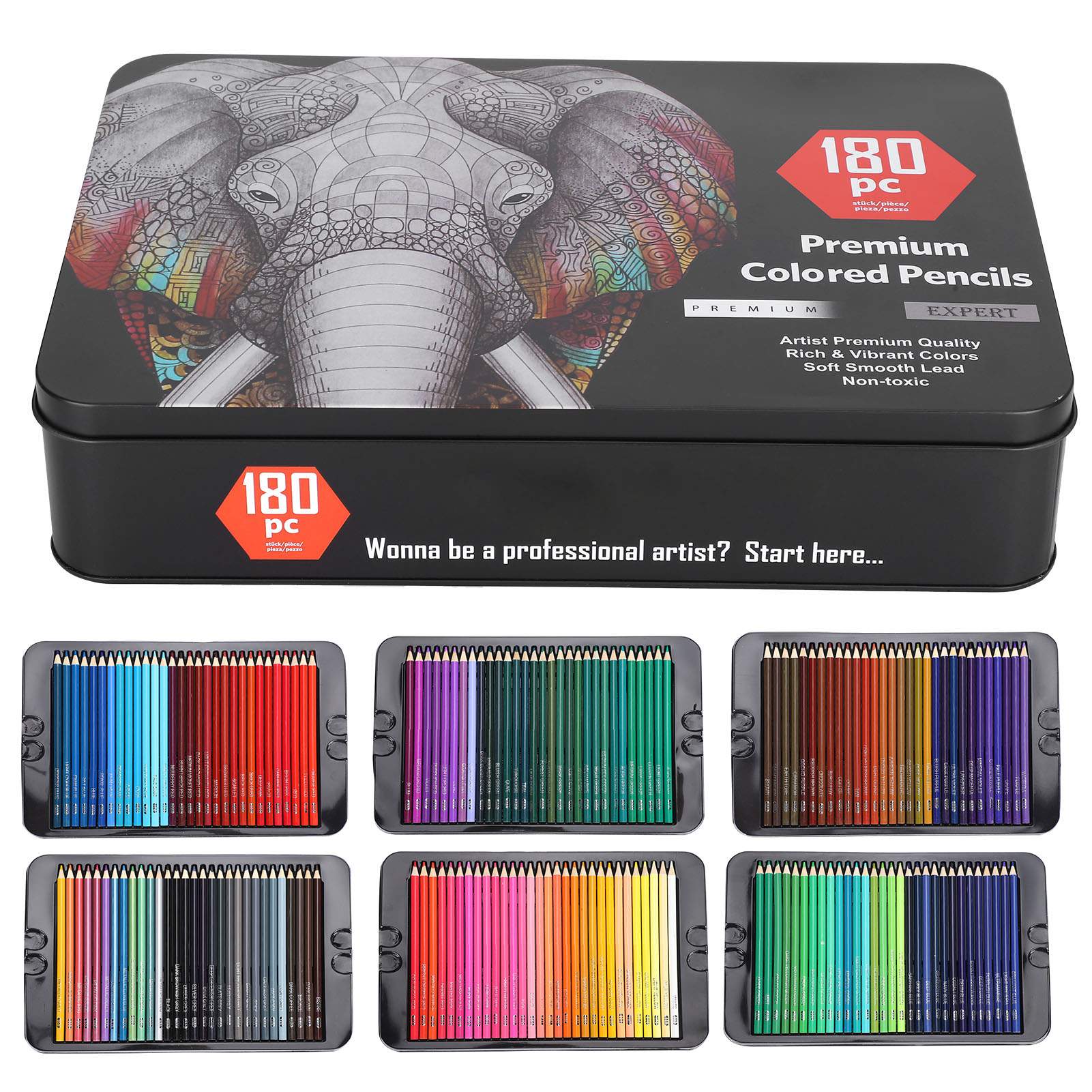 Colored Pencil Professional - 180pcs Color Pencils Set Professional Adults