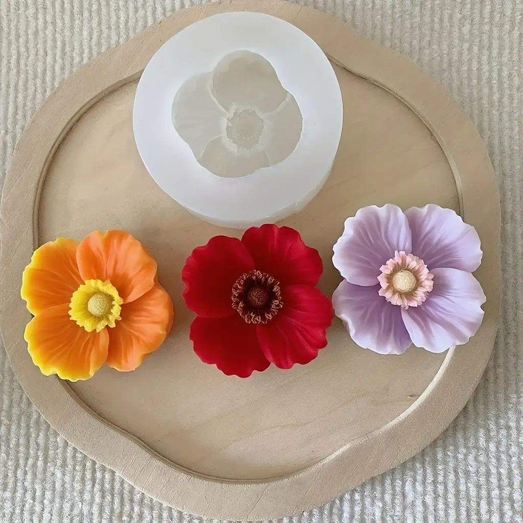 Art Craft Clay - Flower Silicone Candle Mold, Can Be