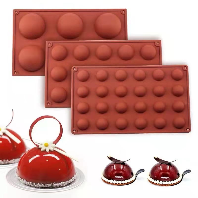 Art Craft Ice Cream - 6/15/24 holes Hemisphere Silicone Baking Mold