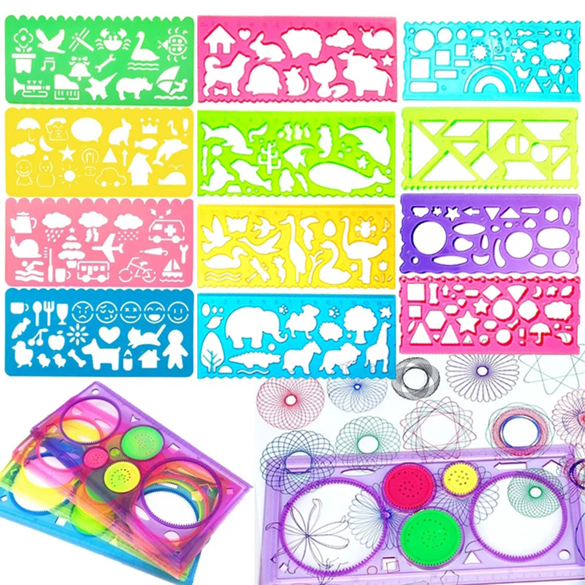 Art Craft 4 Years Old - Geometry Spirograph Drawing Stencil Set Painting