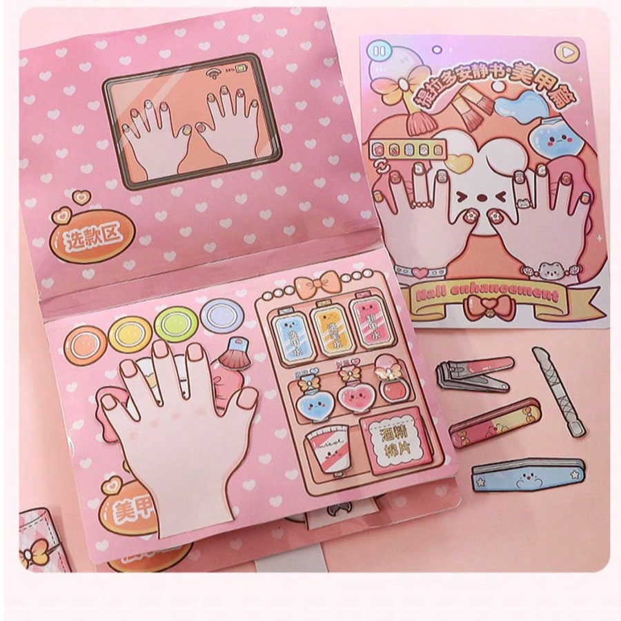 Art Craft 4 Years Old - Pink Children DIY Nail Salon Quiet