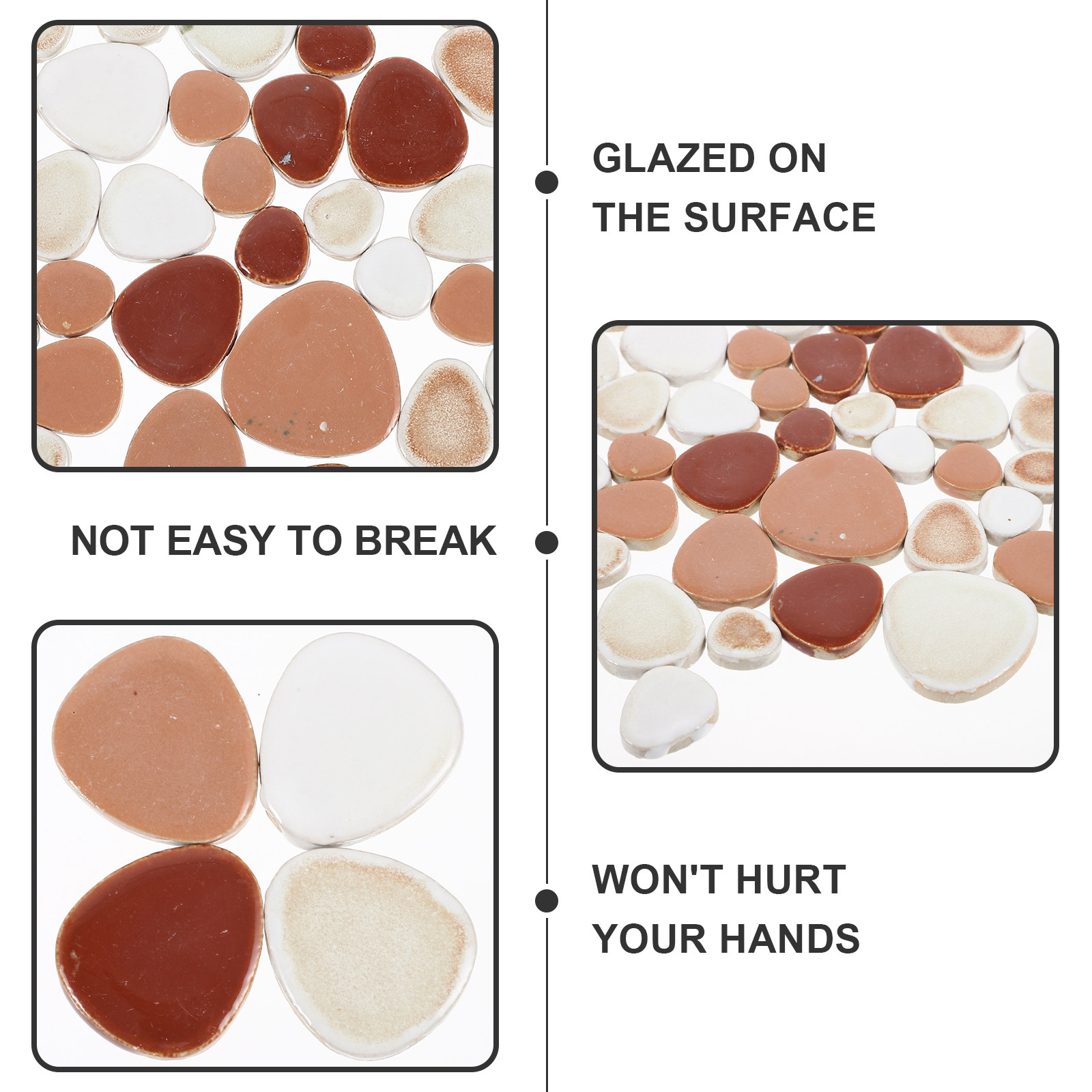 1Set Flat Pebble Mosaic Tiles  - Art Craft Picture ulasan dan harga