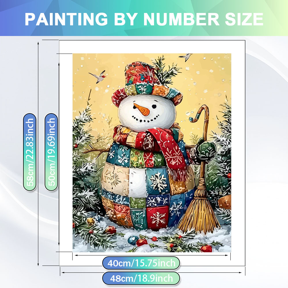HUACAN Paint By Number Snowman - Art Craft Picture ulasan dan harga