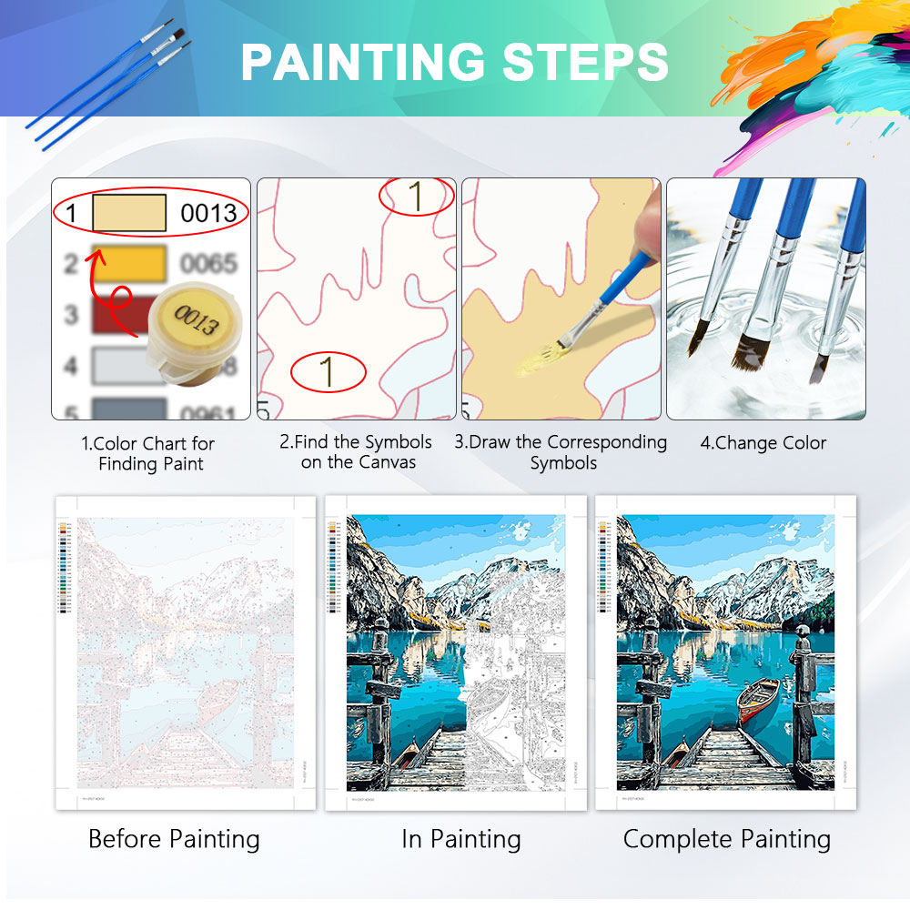 HUACAN Paint By Number Snowman - Art Craft Picture ulasan dan harga