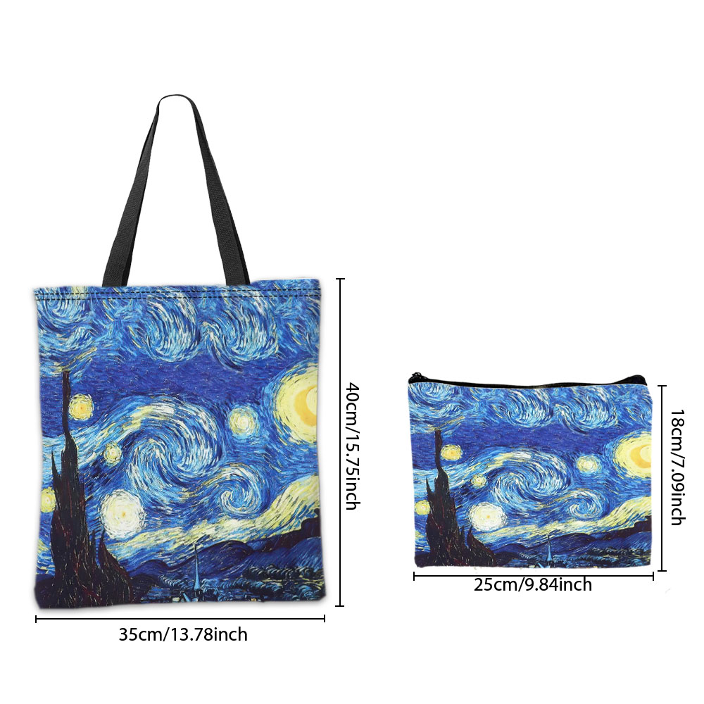 Van Gogh Series Tote Bag Cosme - Art Portfolio Bag ulasan dan harga