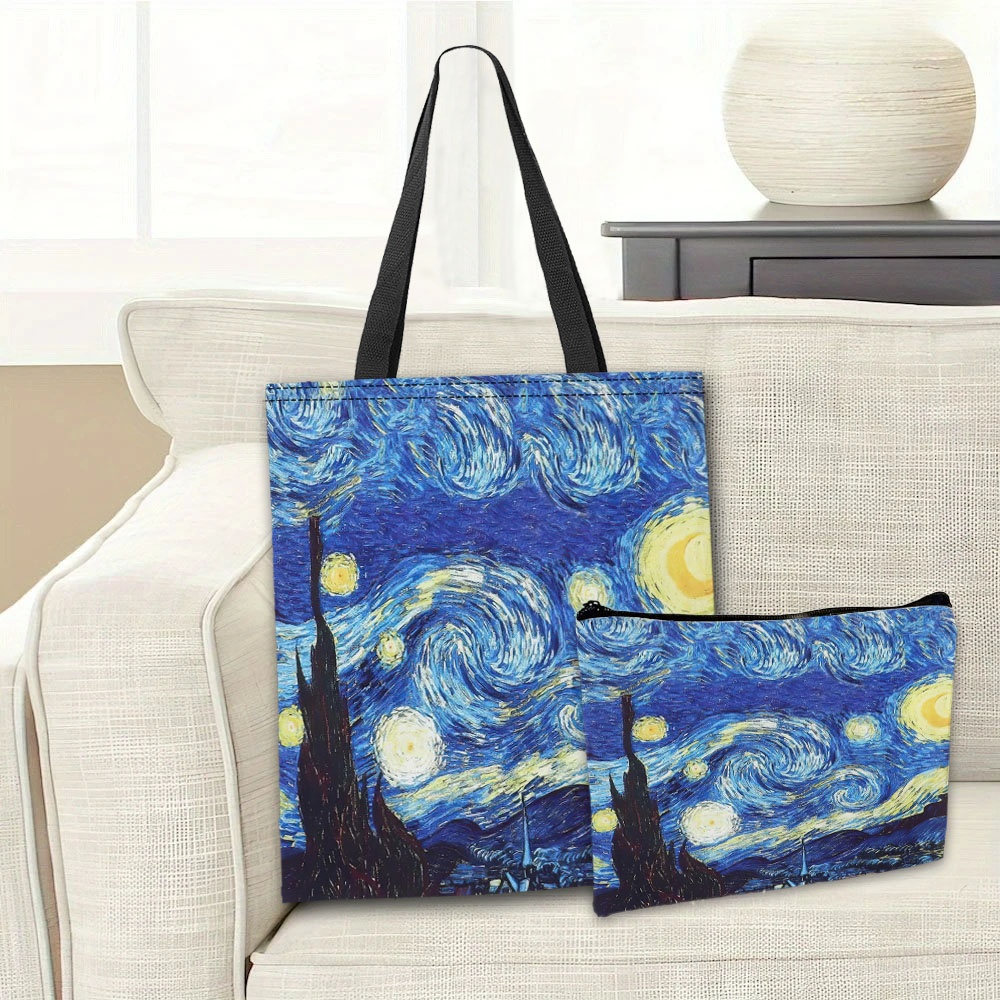 Van Gogh Series Tote Bag Cosme - Art Portfolio Bag ulasan dan harga