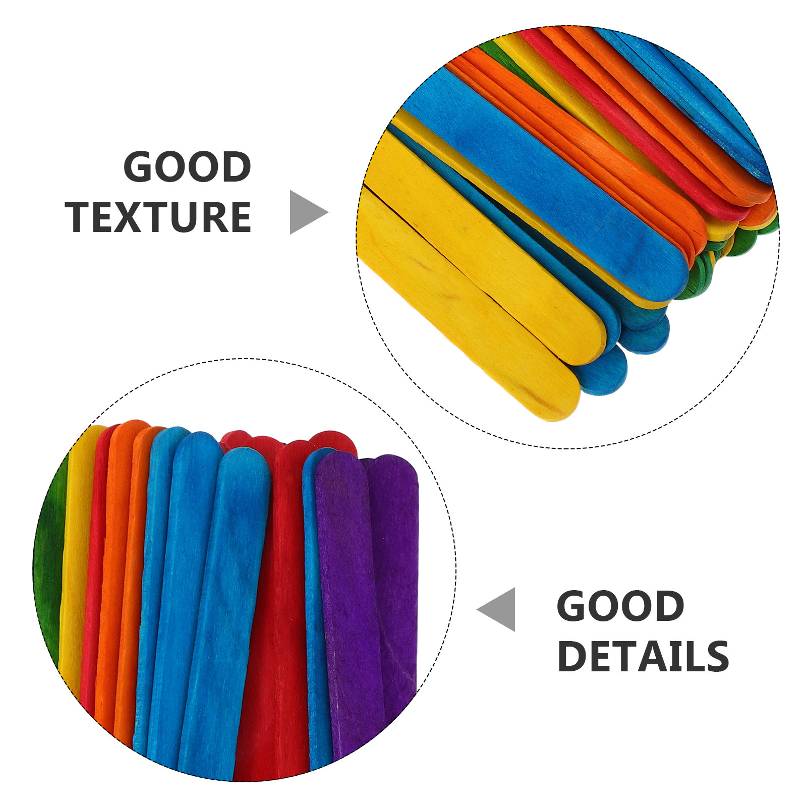 500Pcs Wood Craft Sticks Color - Art Craft Ice Cream ulasan dan harga