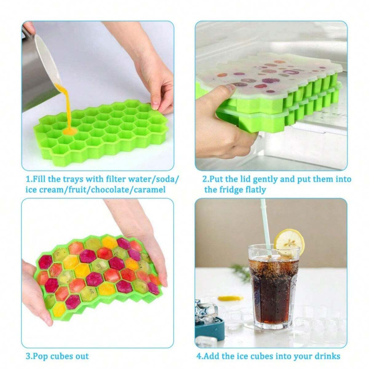 1 Piece, Hexagonal Ice Cube Tr - Art Craft Ice Cream ulasan dan harga