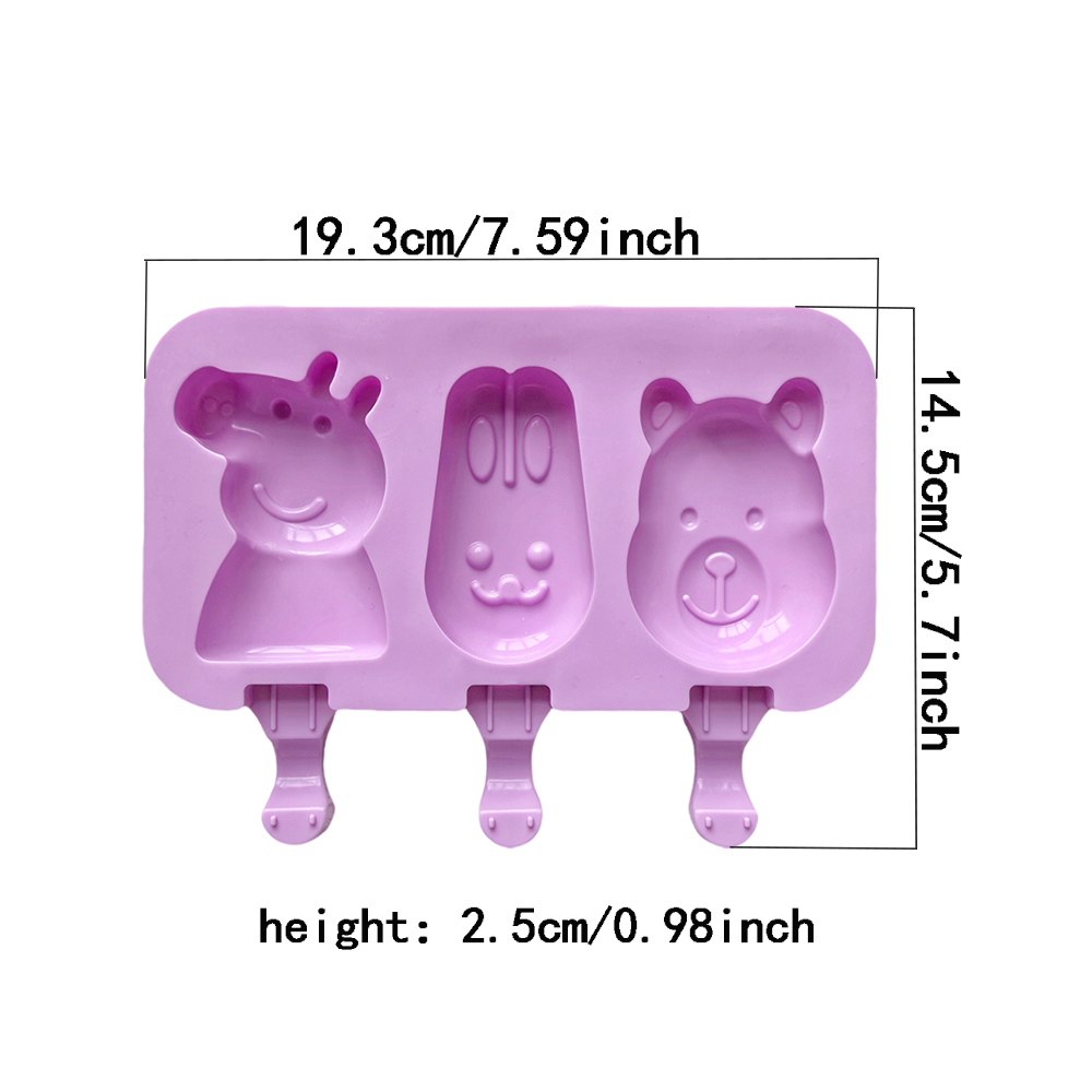 3-cavity pig rabbit bear shape - Art Craft Ice Cream ulasan dan harga