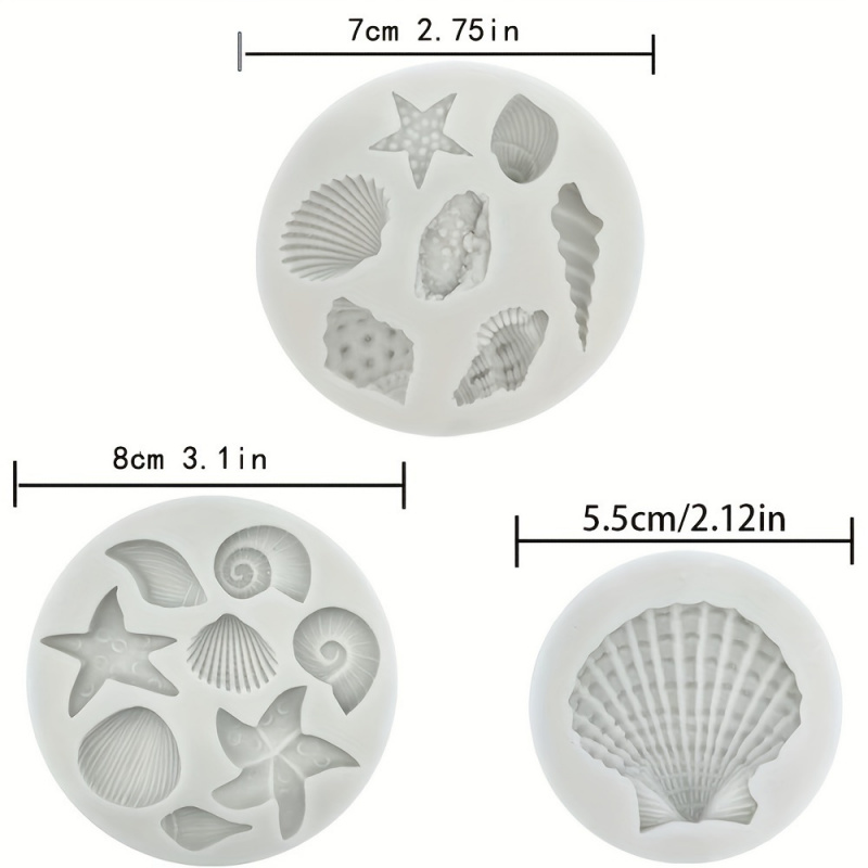 3pcs/set, Shell Mold Set, Irre - Art Craft Clay ulasan dan harga