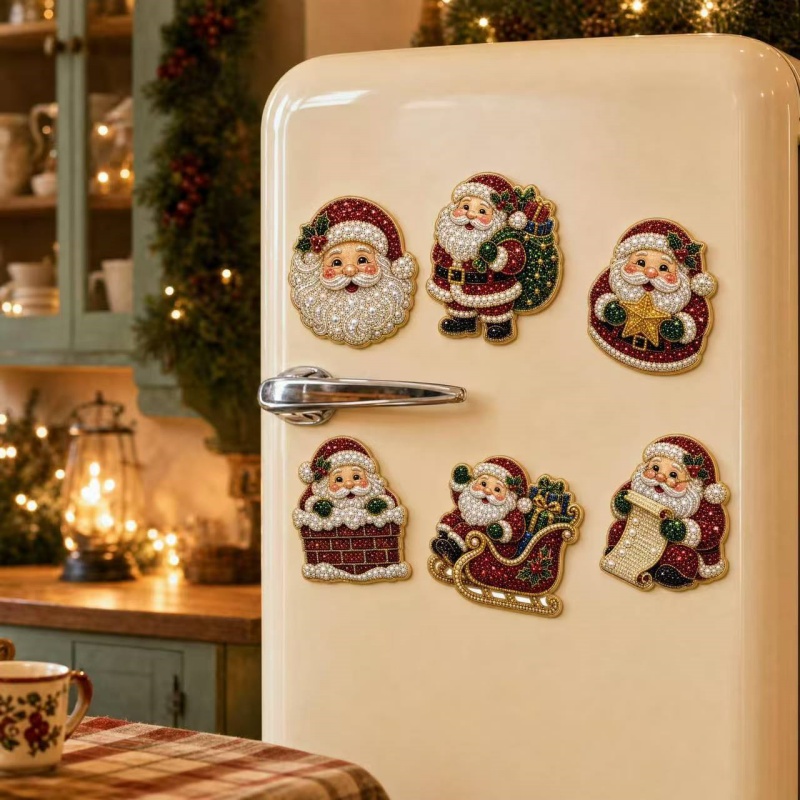 6PCS Christmas Diamond Art Mag - Art Craft Magnet ulasan dan harga