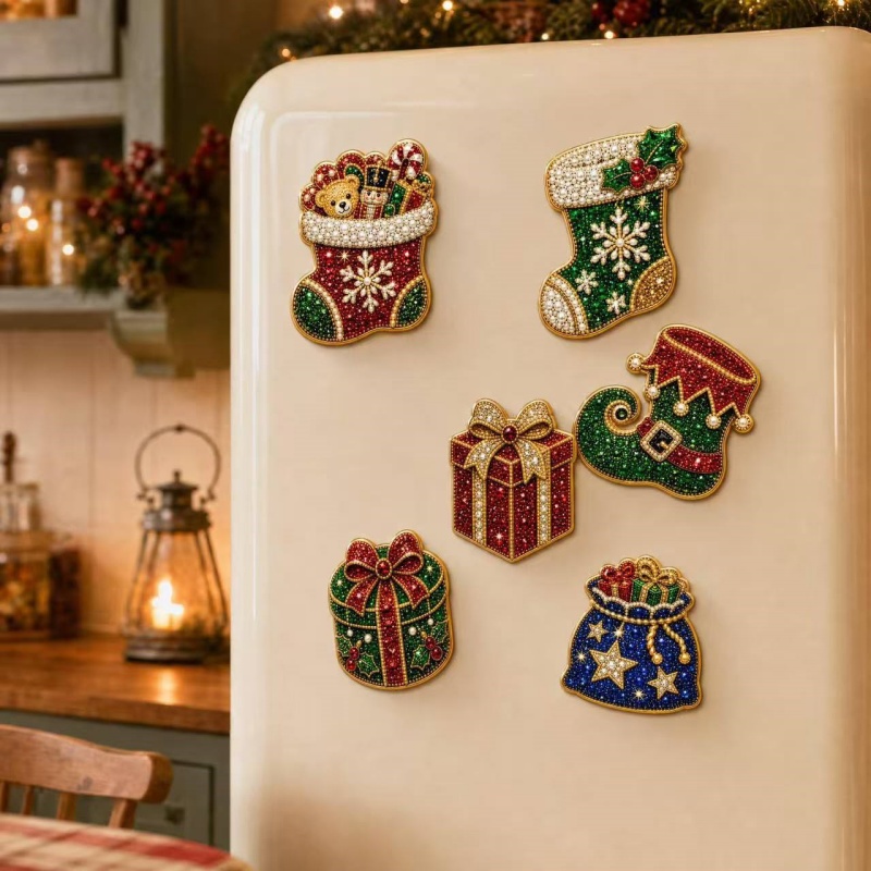 6PCS Christmas Diamond Art Mag - Art Craft Magnet ulasan dan harga