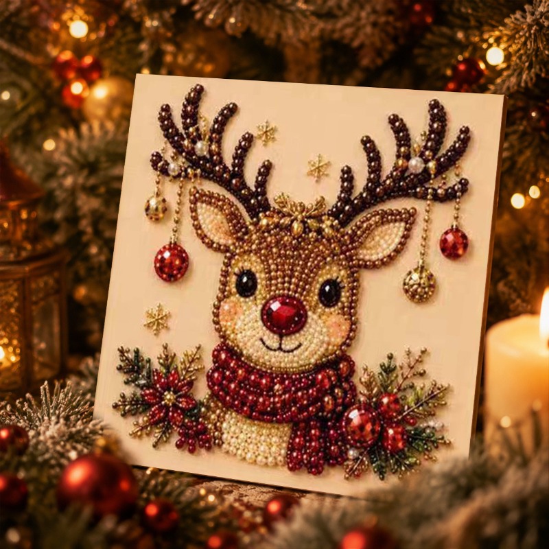3D Christmas Pearl Rhinestone  - Art Craft Picture ulasan dan harga