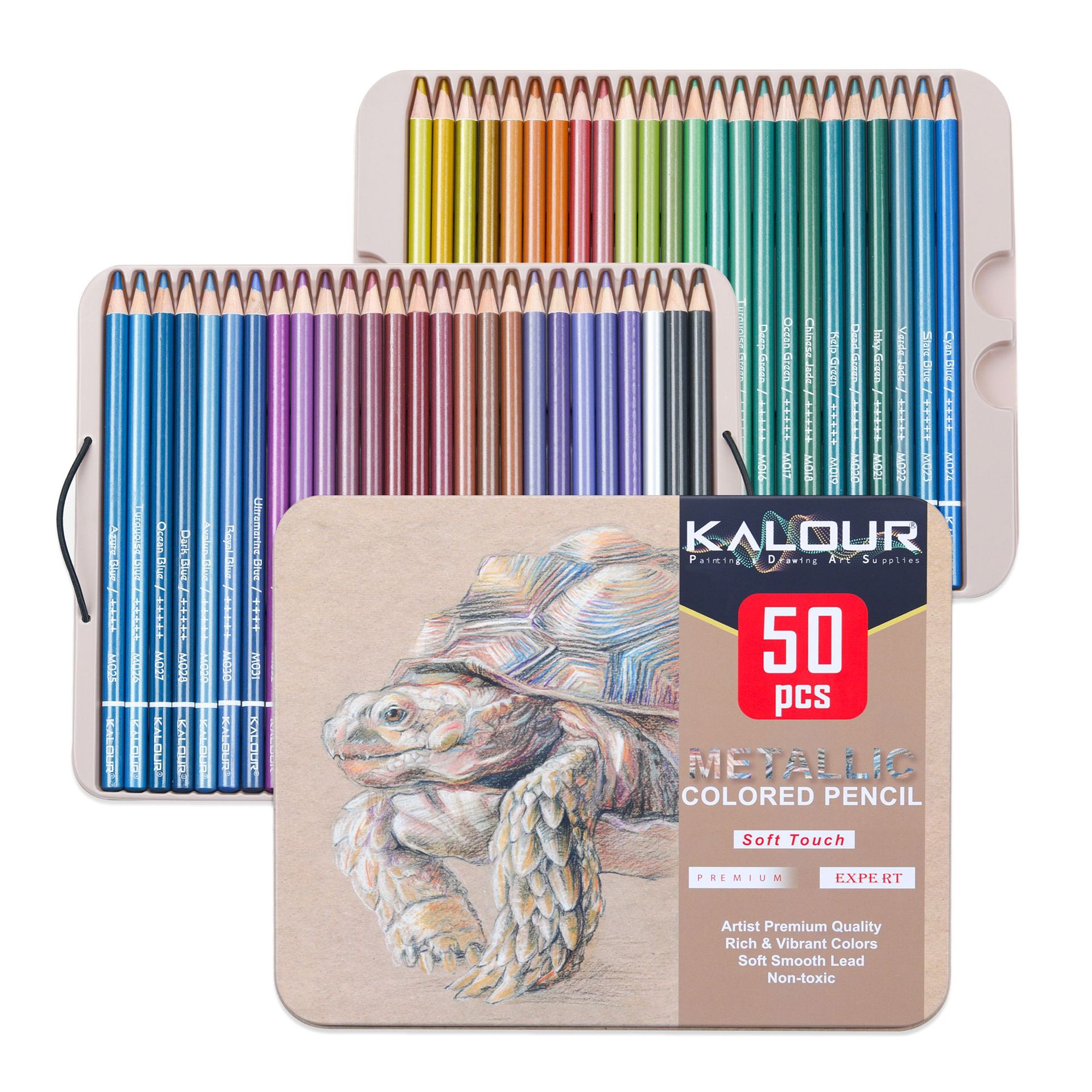 KALOUR 50 Color Luxury Iron Bo - Colored Pencil Professional ulasan dan harga