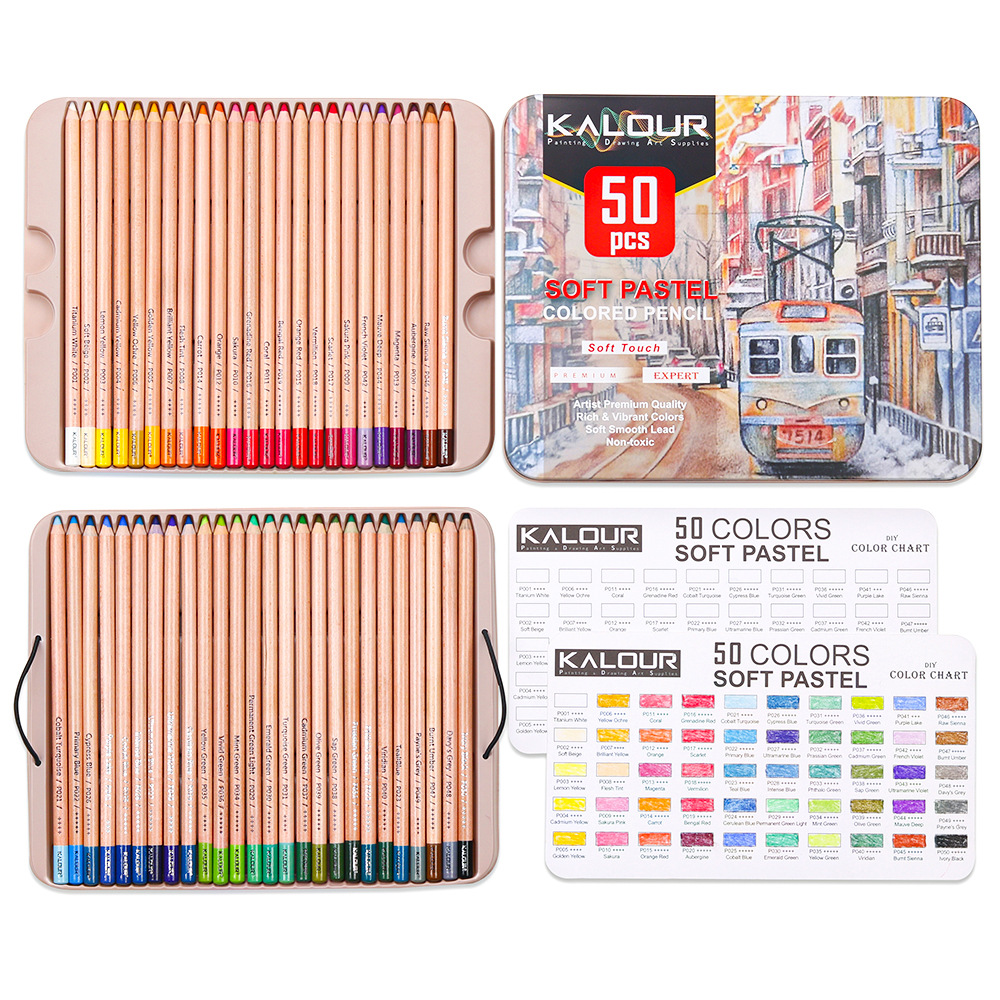 KALOUR 50 Color Luxury Iron Bo - Colored Pencil Professional ulasan dan harga