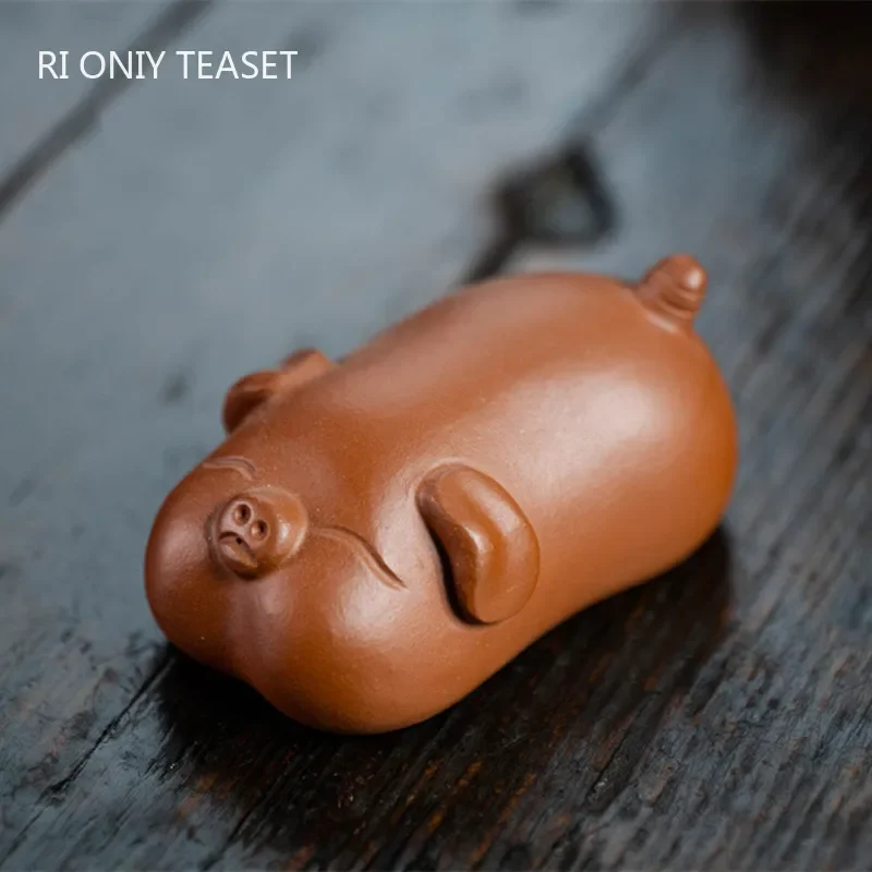 Yixing Handmade Cute Pig Statu - Art Craft Clay ulasan dan harga