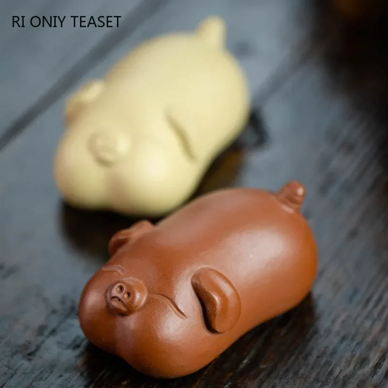 Yixing Handmade Cute Pig Statu - Art Craft Clay ulasan dan harga