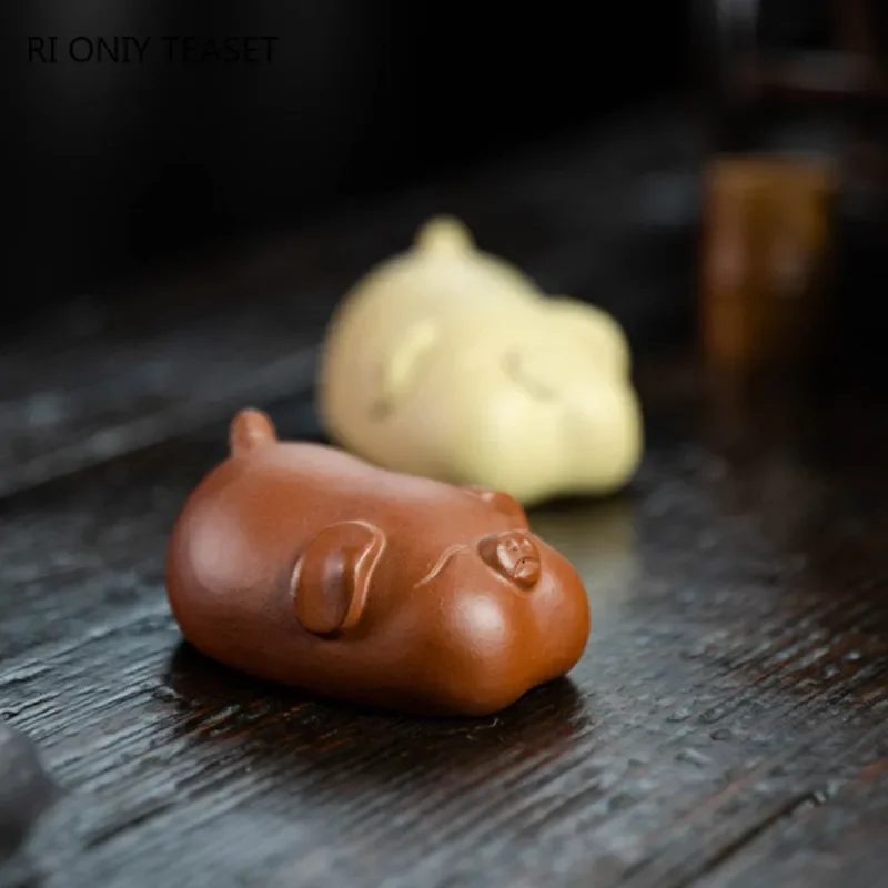 Yixing Handmade Cute Pig Statu - Art Craft Clay ulasan dan harga