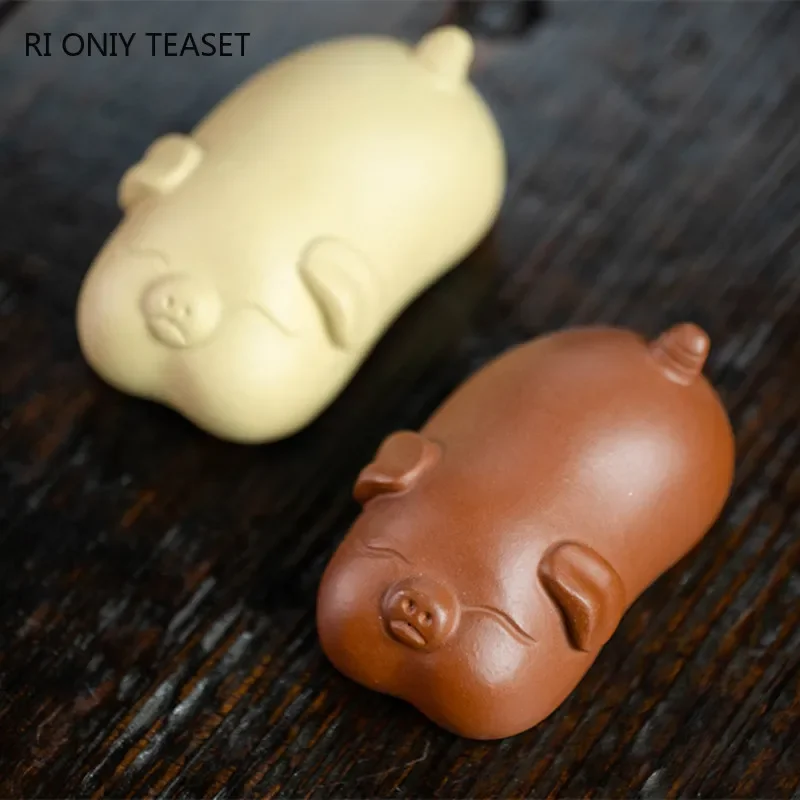 Yixing Handmade Cute Pig Statu - Art Craft Clay ulasan dan harga