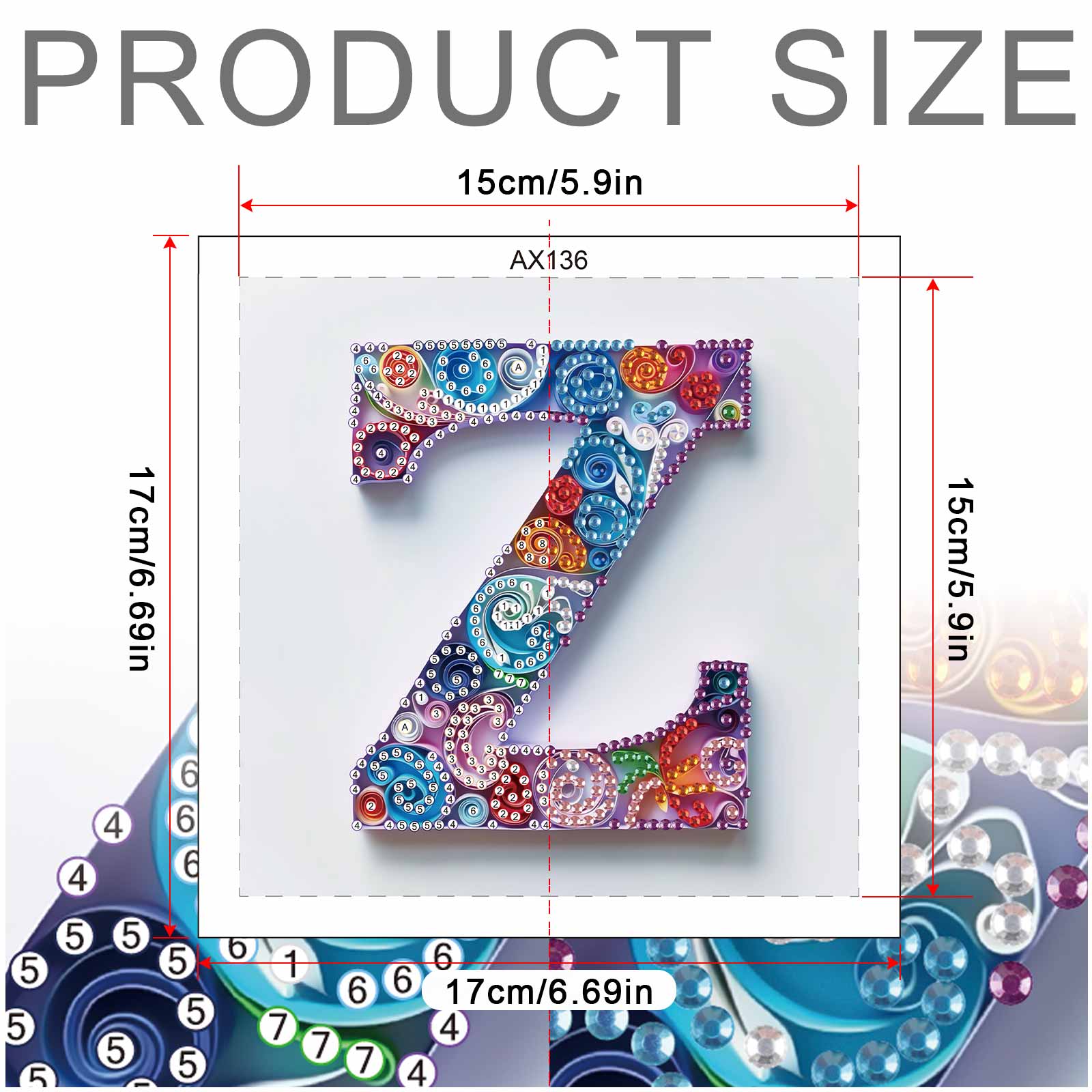 Special Shaped Diamond Art pai - Art And Craft Letter Z ulasan dan harga