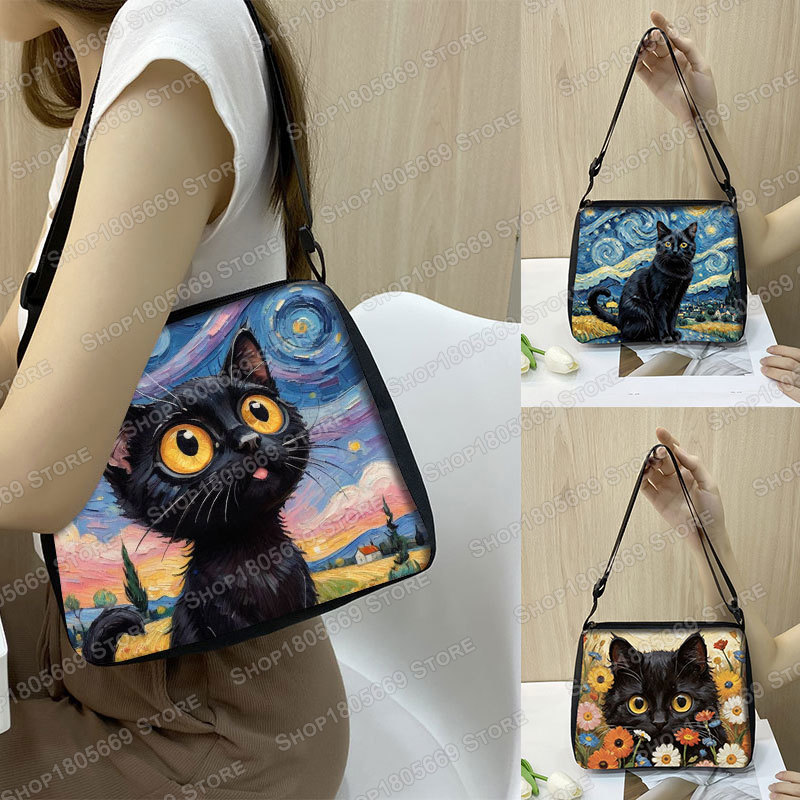Oil Painting Van Gogh Black Ca - Art Portfolio Bag ulasan dan harga